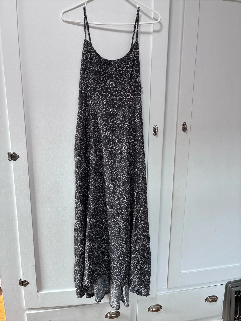 Hollister Black Floral Slip Dress with Thin Straps Medium